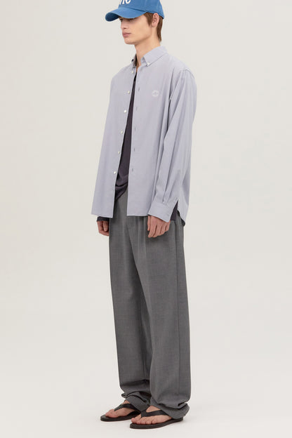 RELAXED POPLIN SHIRT LIGHT GRAY