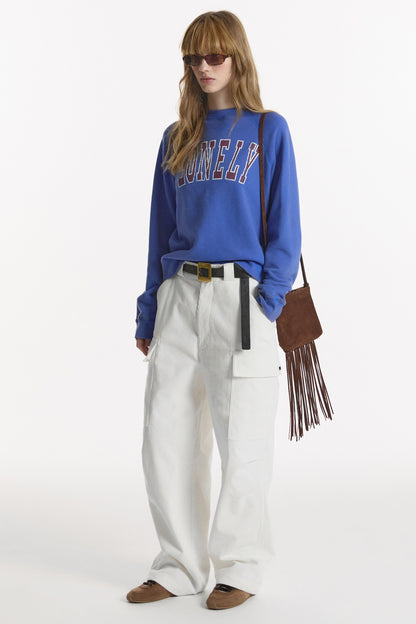 CORDUROY CARGO PANTS WHITE