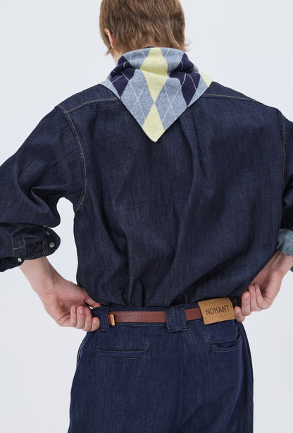 MINIMAL FLARE DENIM PANTS DARK BLUE