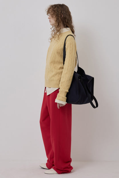 CORSET CUFF CABLE KNIT YELLOW