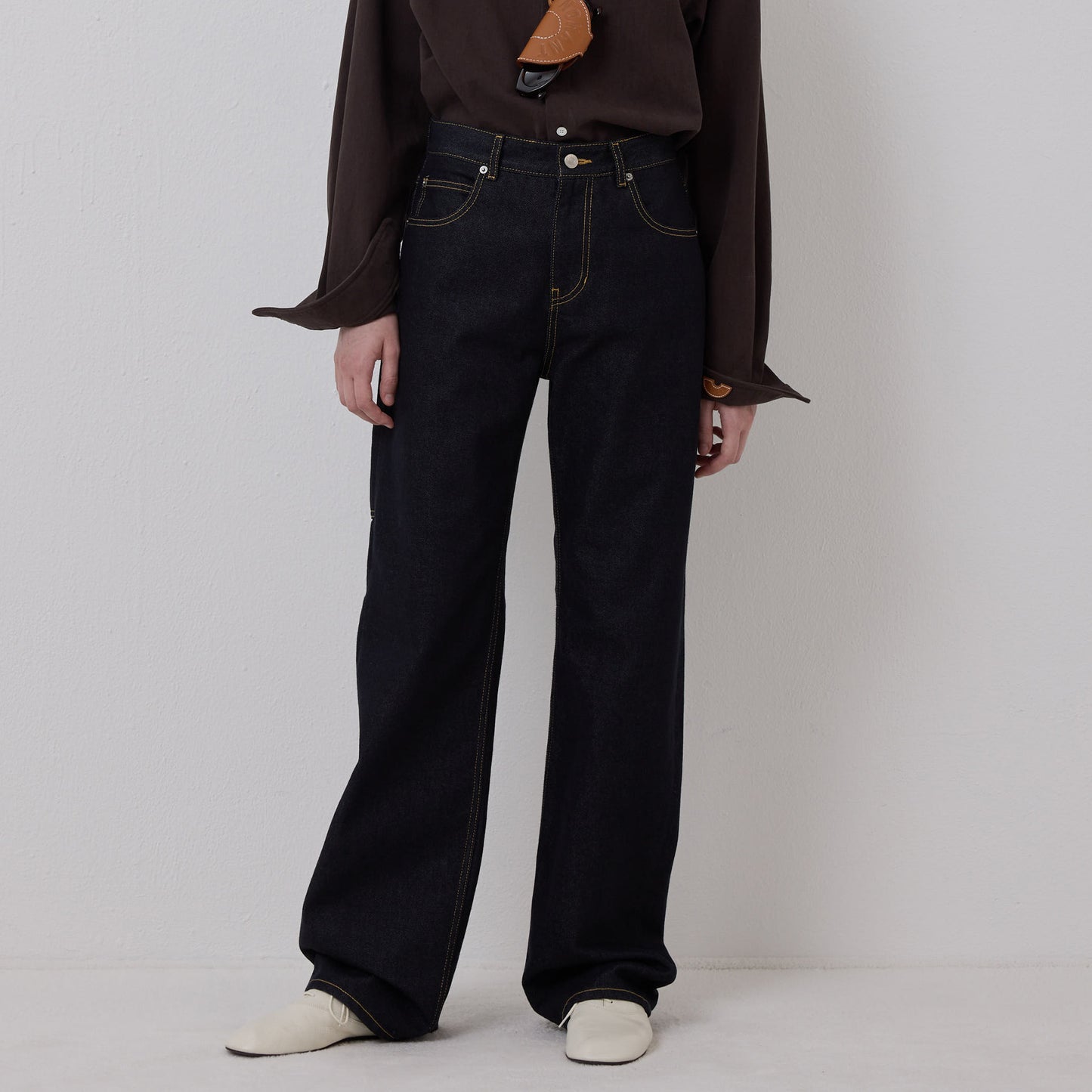 EASY UNIFORM DENIM PANTS DARK BLUE(WOMEN'S)