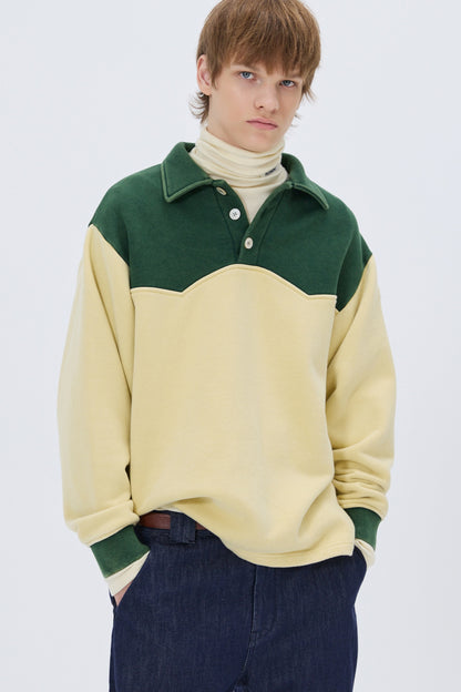WESTERN COLOR BLOCK SWEATSHIRT GREEN