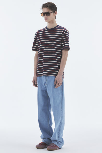 STRIPE BASIC SHORT SLEEVE T-SHIRT NAVY