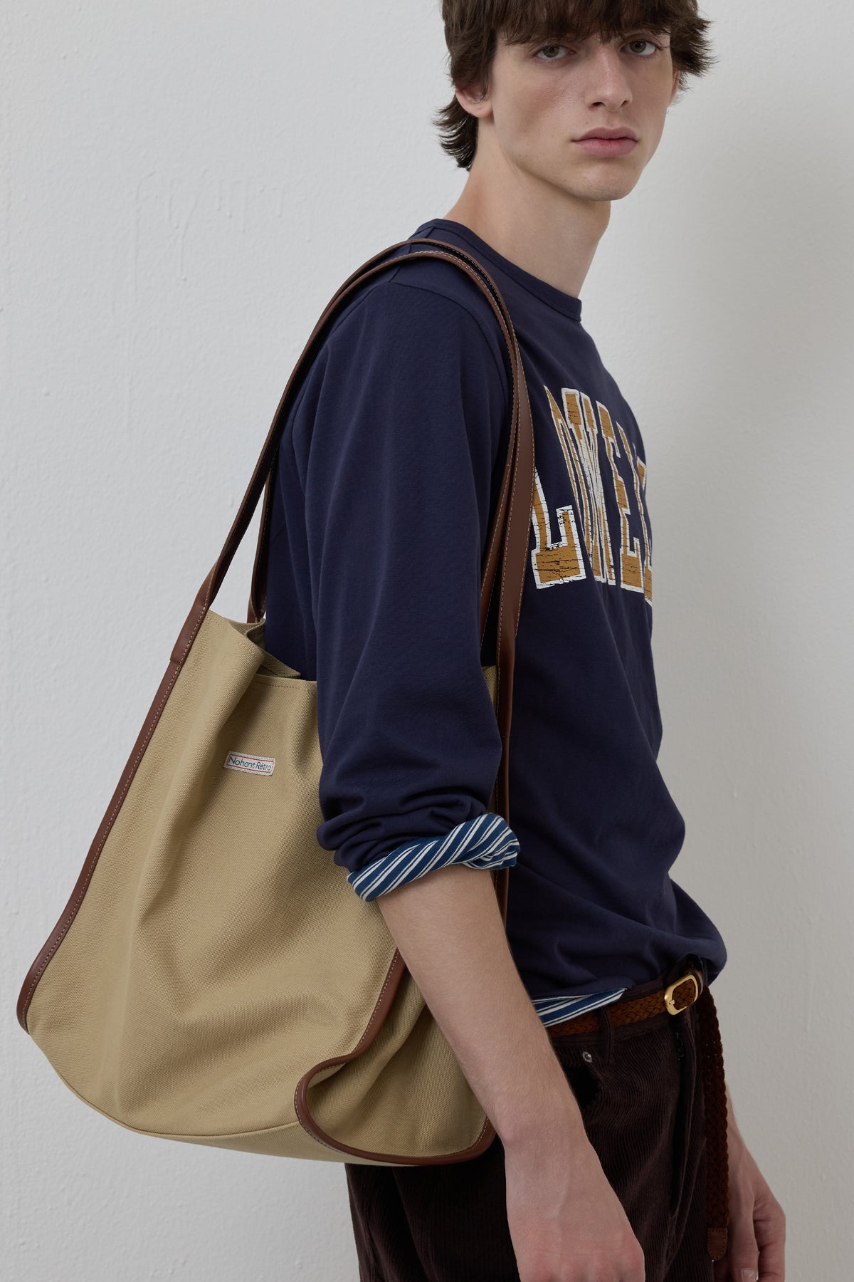 LONELY/LOVELY REVERSIBLE LONG SLEEVE T-SHIRT NAVY