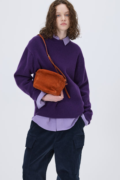 ESSENTIAL CASHMERE KNIT SWEATER PURPLE