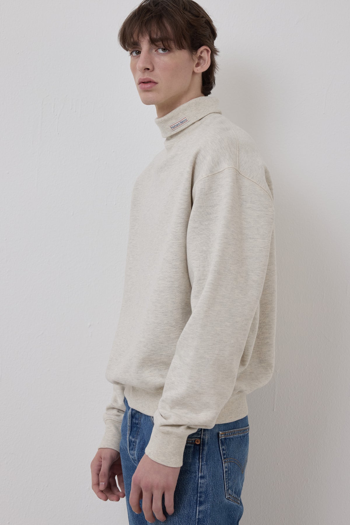 RETRO DAILY TURTLENECK SWEATSHIRT OATMEAL