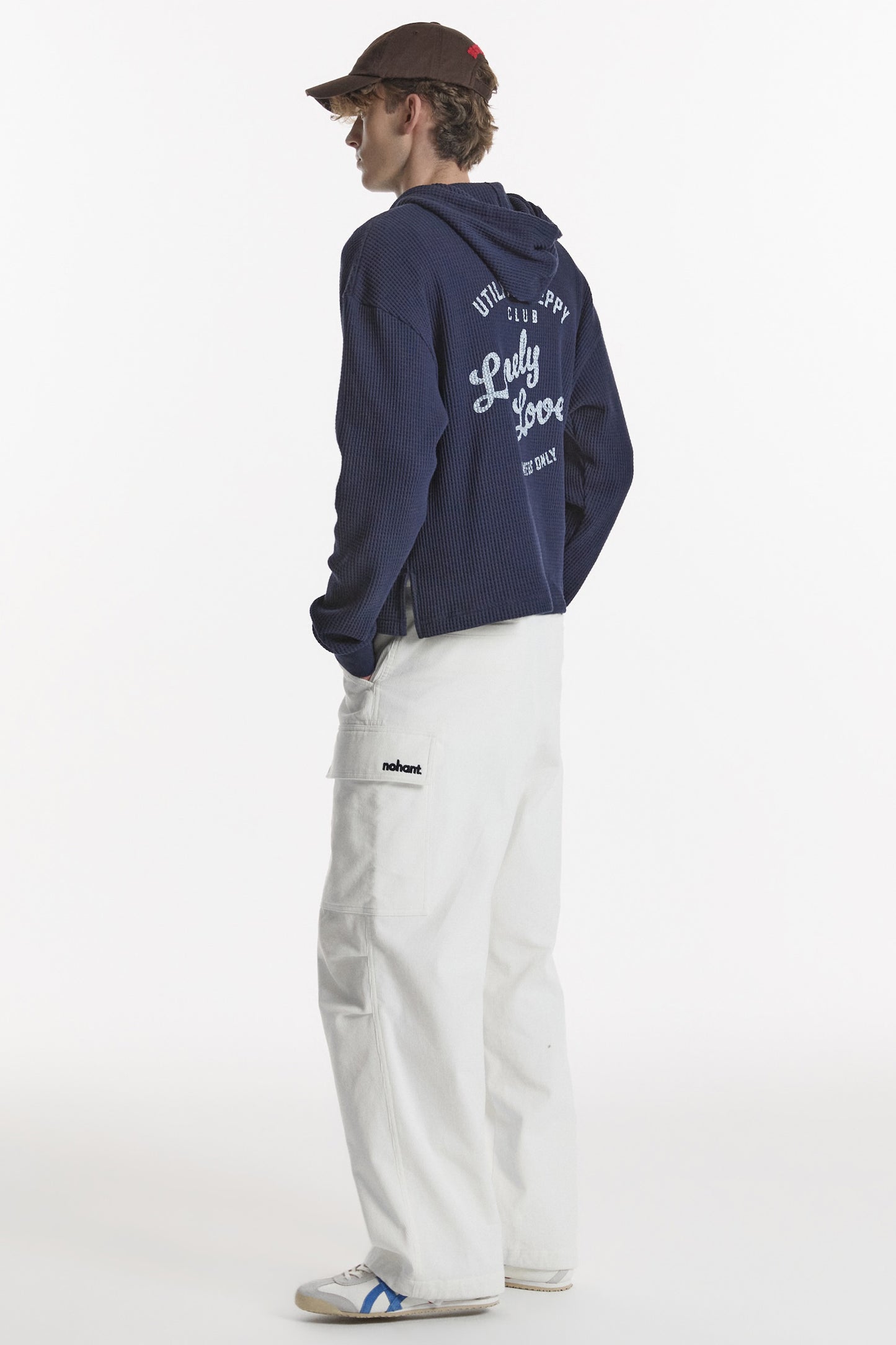 UTILITY PREPPY WAFFLE HOODIE NAVY