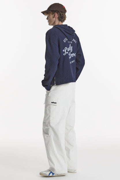 UTILITY PREPPY WAFFLE HOODIE NAVY