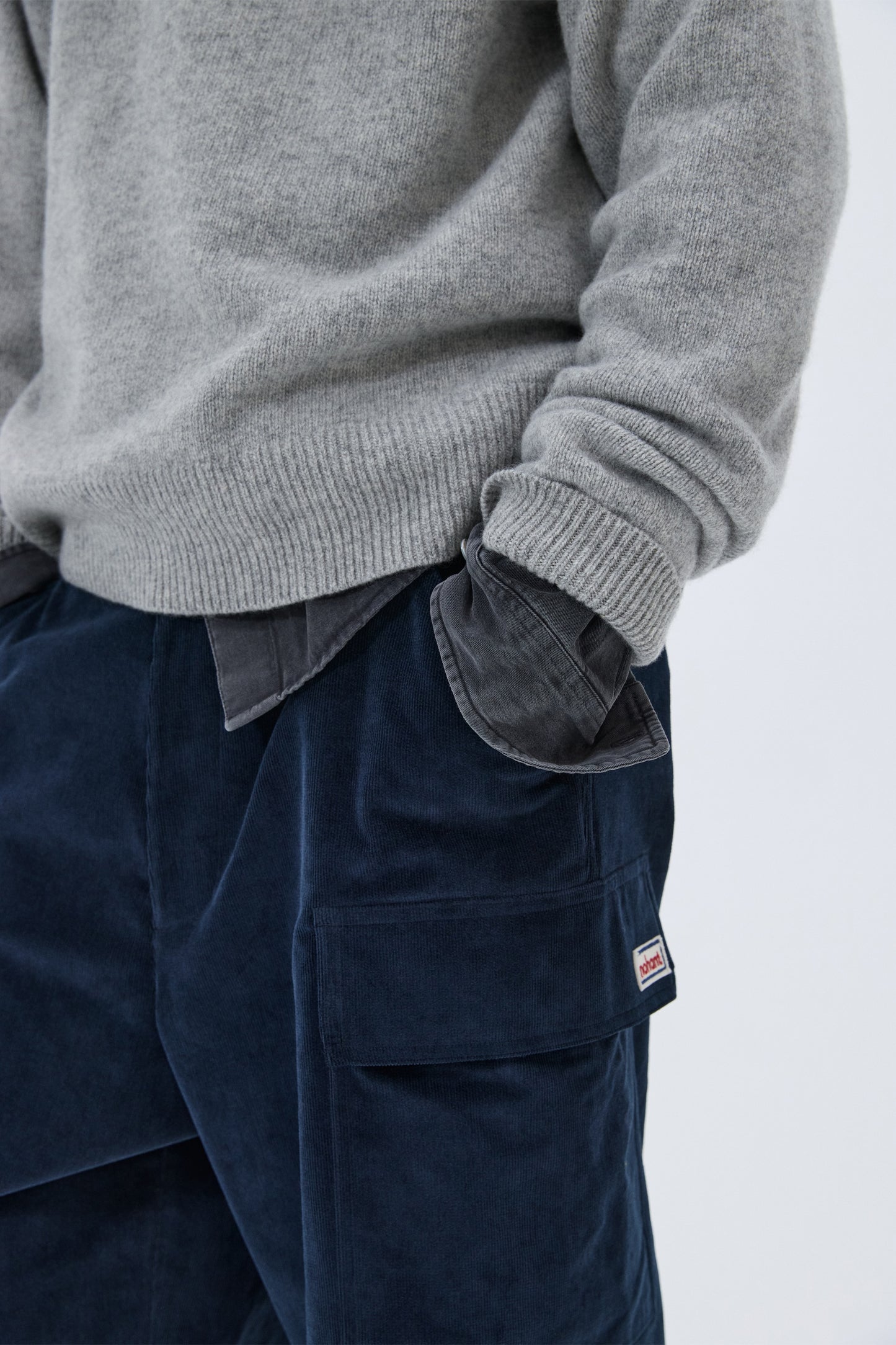 CORDUROY UTILITY CARGO PANTS NAVY