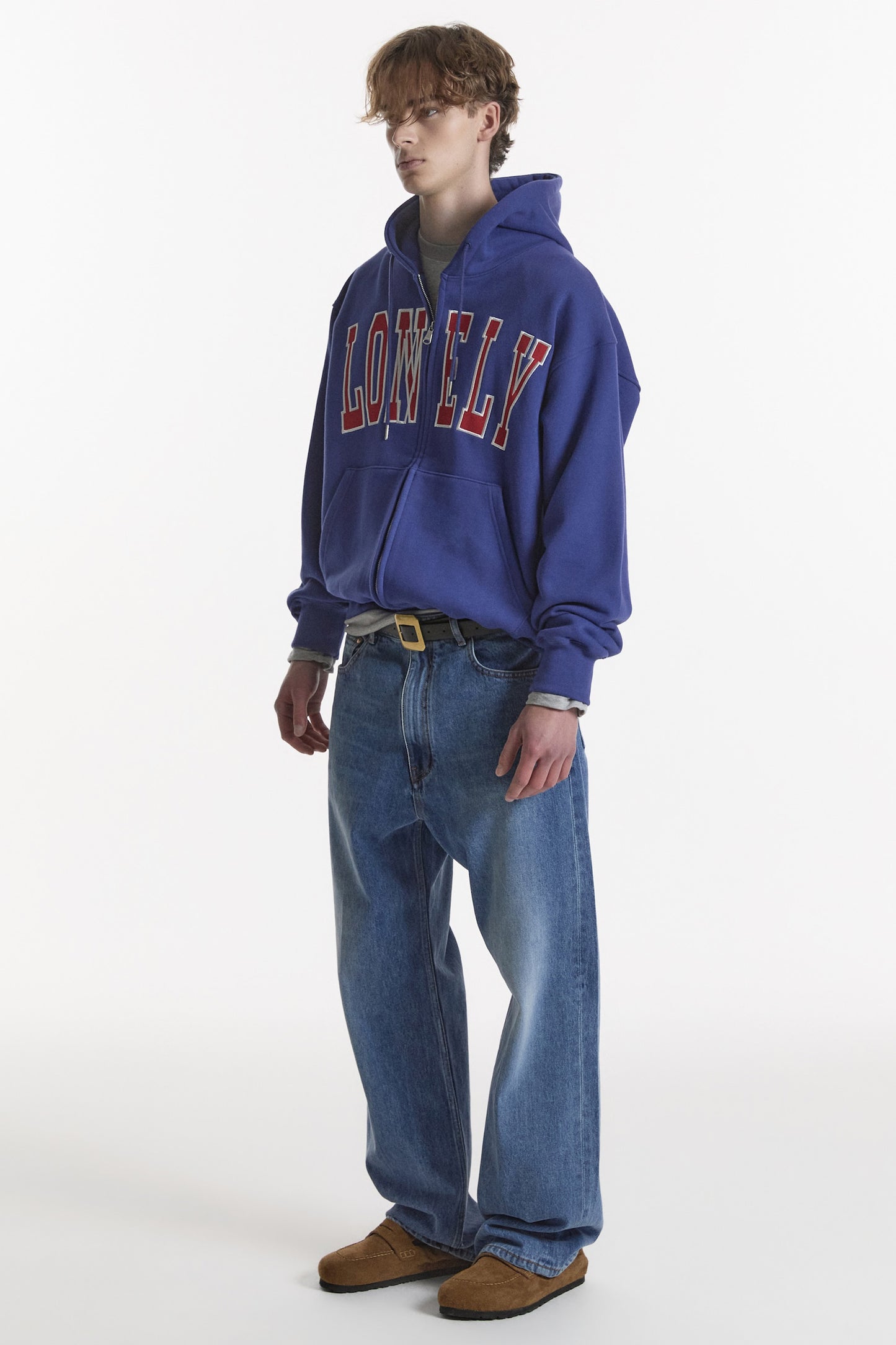 LONELY/LOVELY HOODIE ZIP-UP BLUE