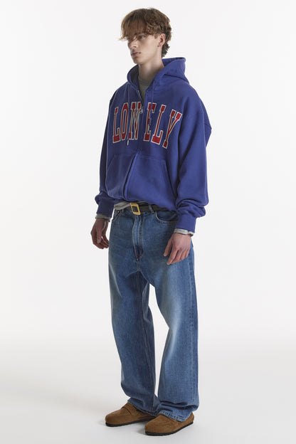 LONELY/LOVELY HOODIE ZIP-UP BLUE