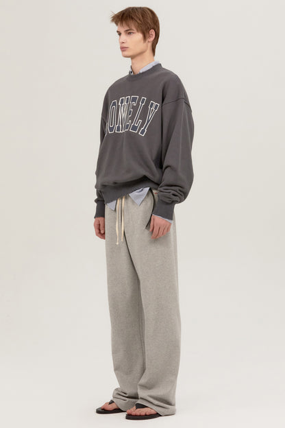 LONELY/LOVELY DAMAGE SWEATSHIRT CHARCOAL