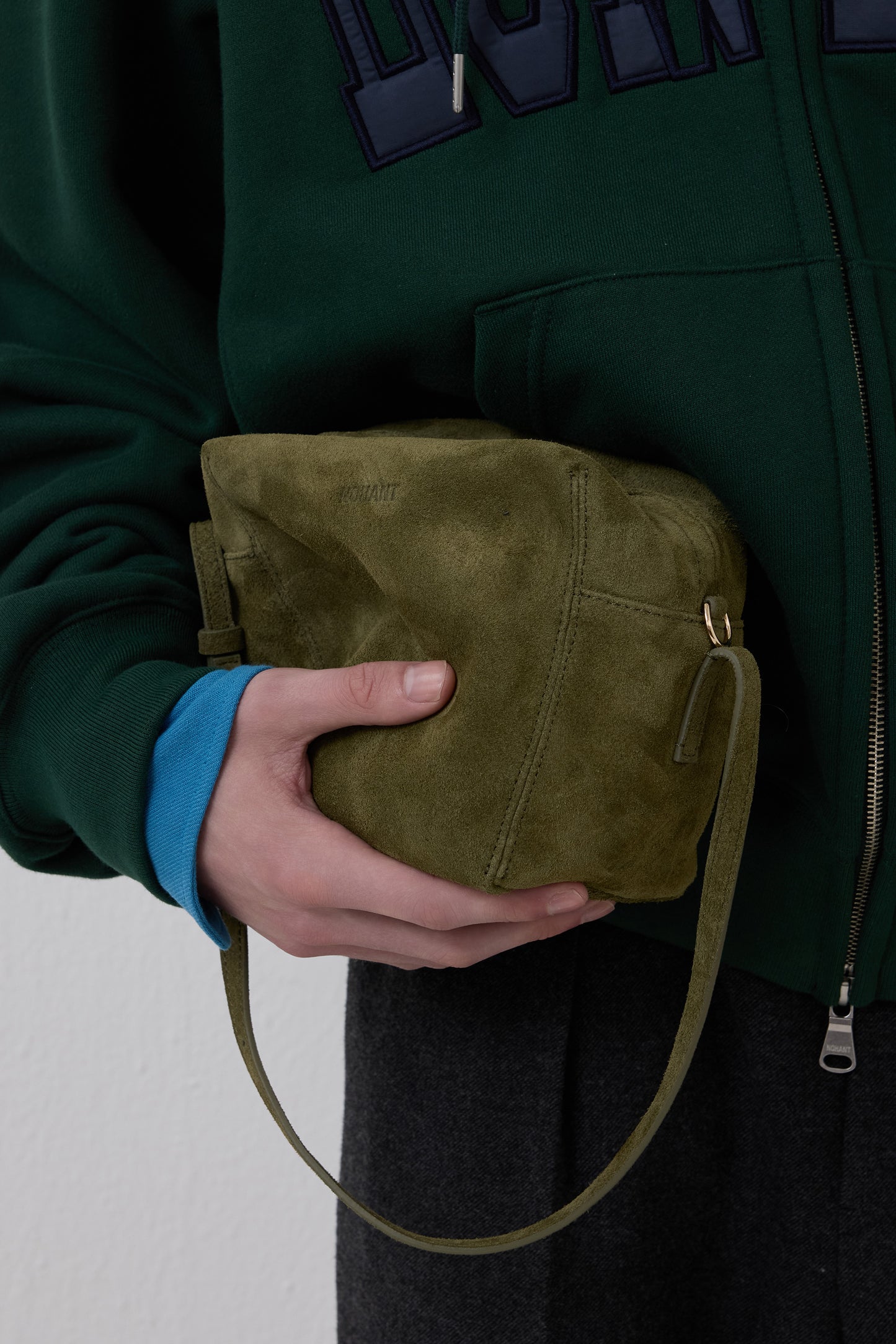 SUEDE PICNIC BAG KHAKI(COMING SOON)