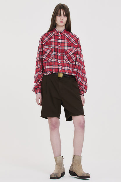SOFT SHEER CHECK SHIRT RED