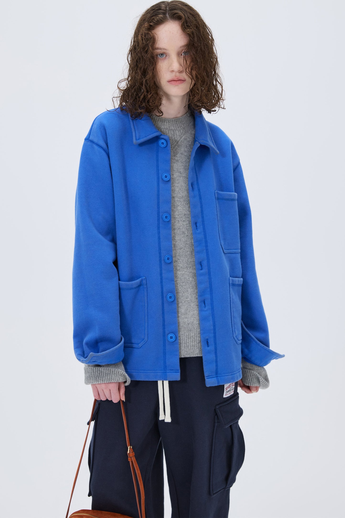 WASHED HEAVYWEIGHT FRENCH JACKET BLUE