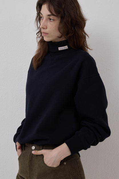 RETRO DAILY TURTLENECK SWEATSHIRT NAVY