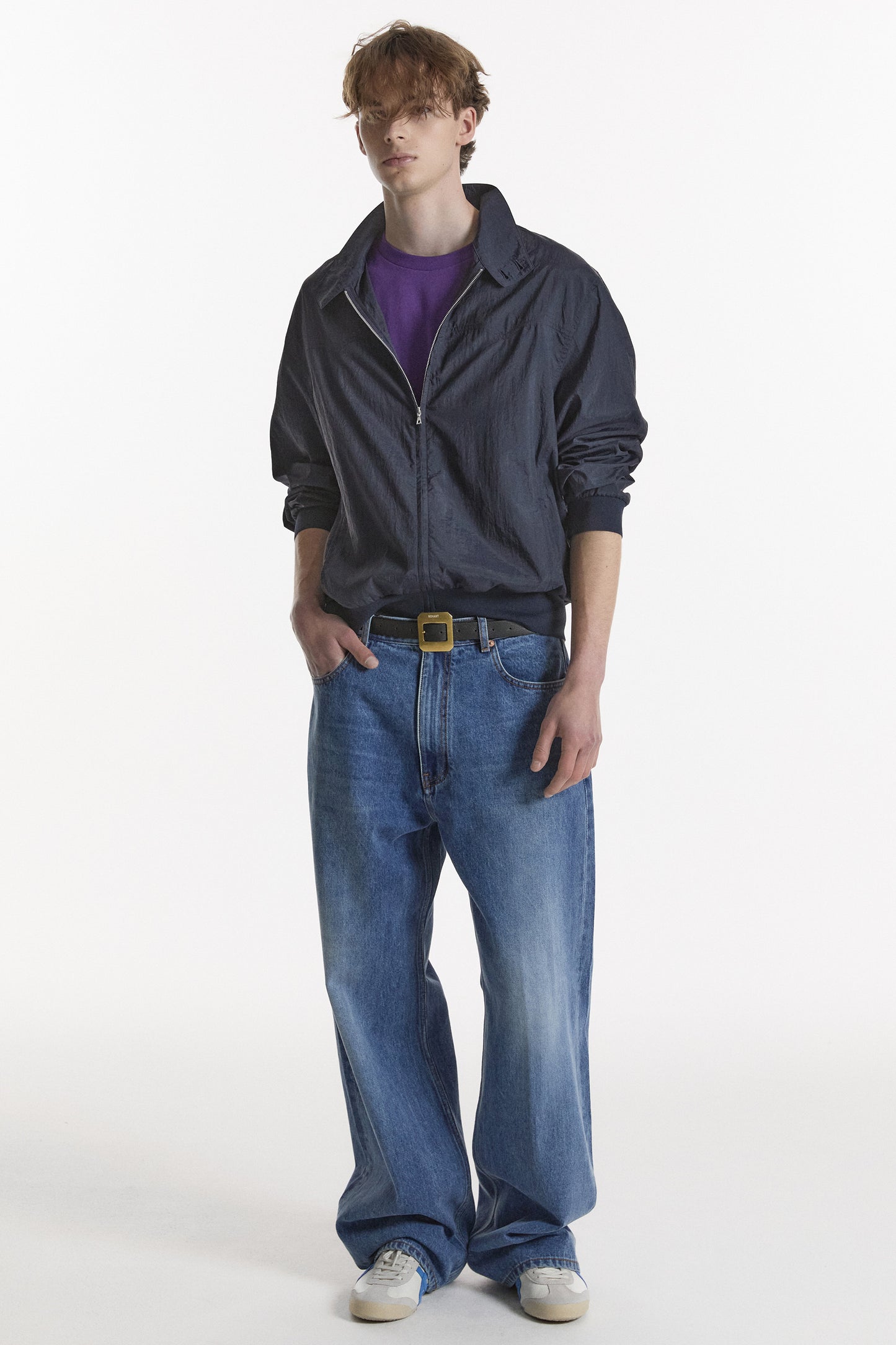 LIGHT STAND-COLLAR BLOUSON NAVY