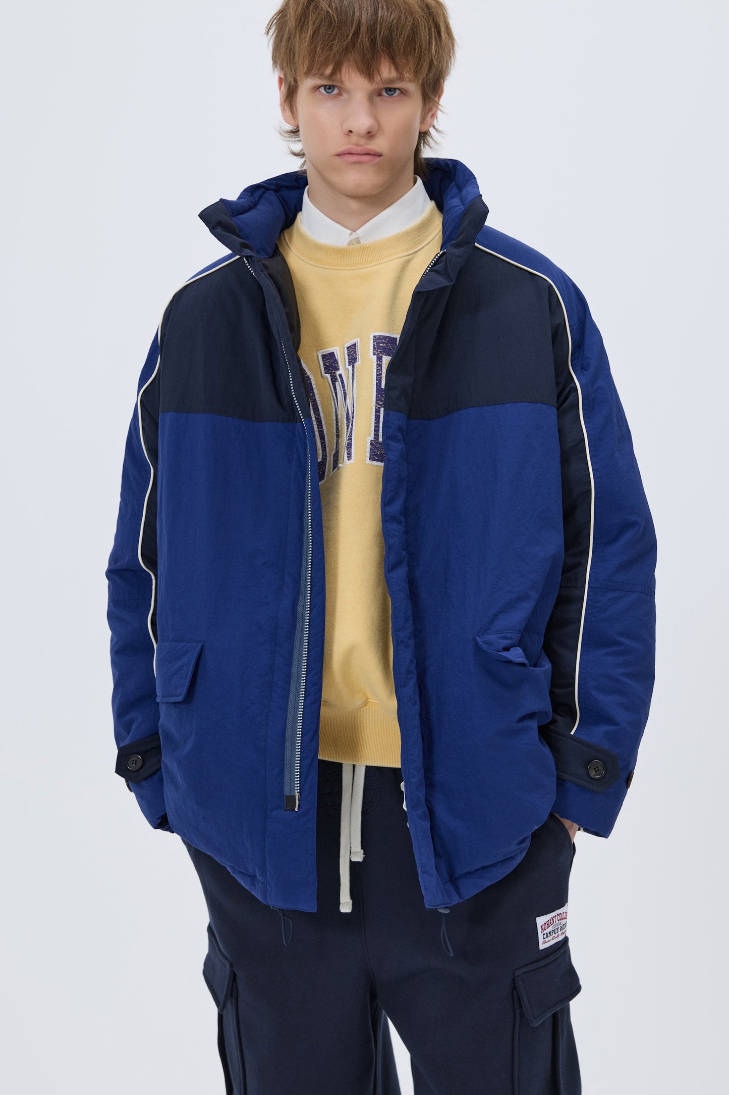 COLOR BLOCK PADDING JUMPER BLUE