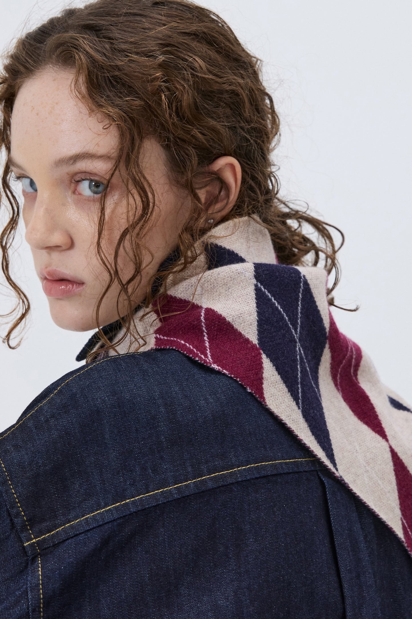 ARGYLE PREPPY MINI SCARF BEIGE