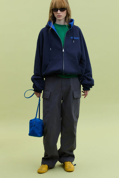 SUEDE PICNIC BAG BLUE