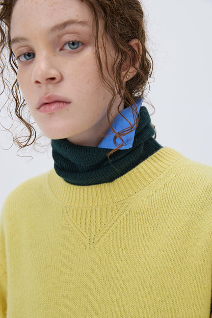 ESSENTIAL CASHMERE KNIT SWEATER LIME