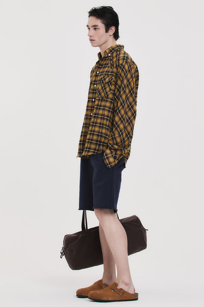 SOFT SHEER CHECK SHIRT YELLOW
