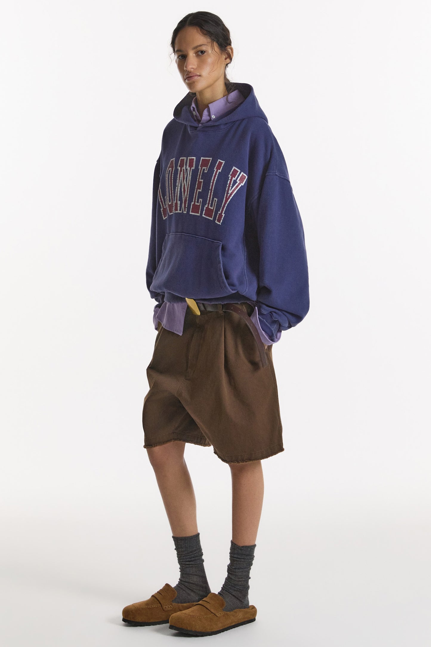 LONELY/LOVELY SALT WASHED HOODIE NAVY
