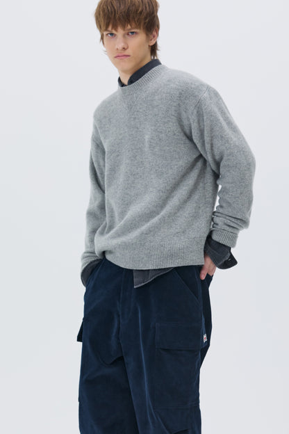 ESSENTIAL CASHMERE KNIT SWEATER GRAY