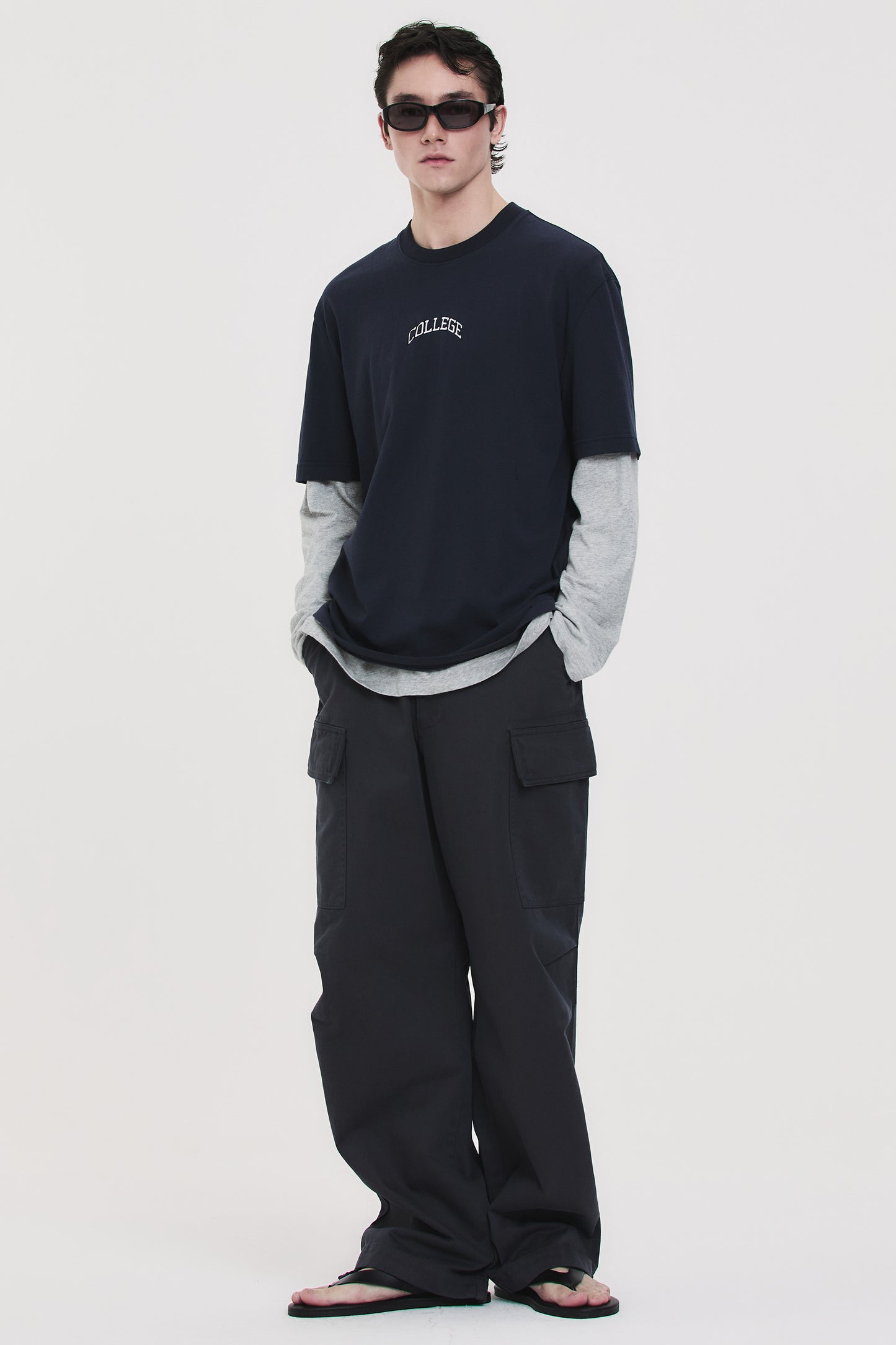 COLLEGE LOGO T-SHIRT NAVY