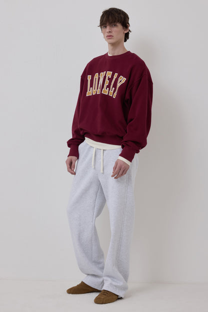 LONELY/LOVELY CRACK SWEATSHIRT BURGUNDY