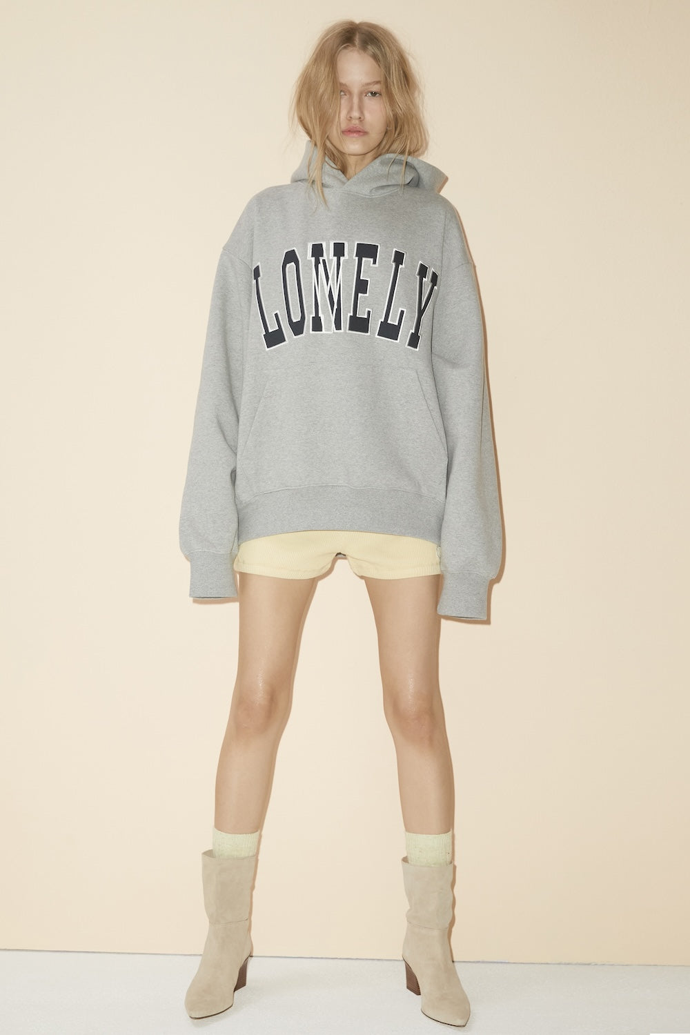 LONELY/LOVELY FLUFF HOODIE GRAY