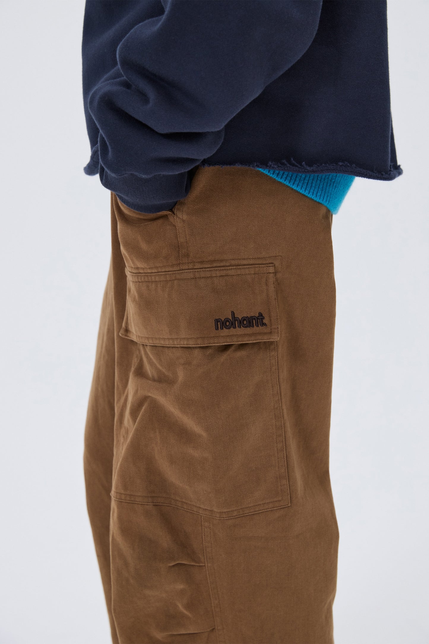 WASHED UTILITY CARGO PANTS BROWN