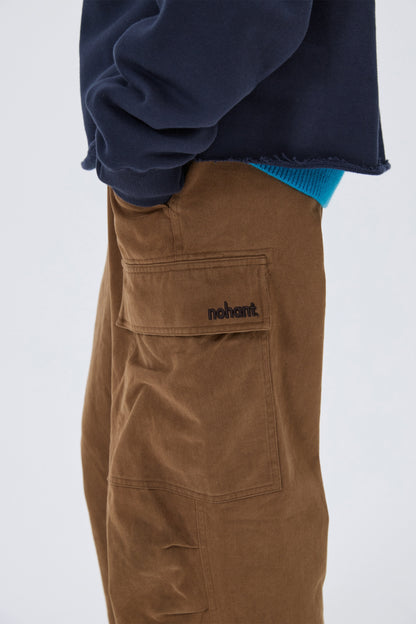 WASHED UTILITY CARGO PANTS BROWN
