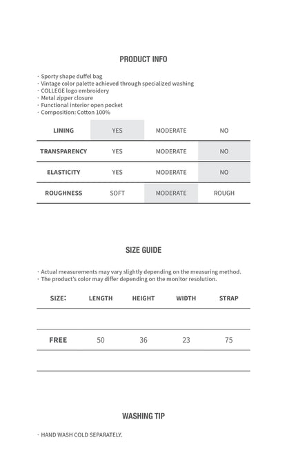 CANVAS DUFFEL BAG PURPLE