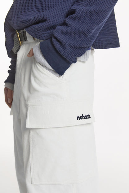 CORDUROY CARGO PANTS WHITE