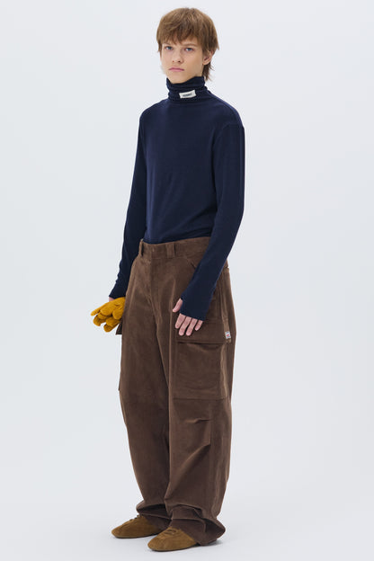 CORDUROY UTILITY CARGO PANTS BROWN