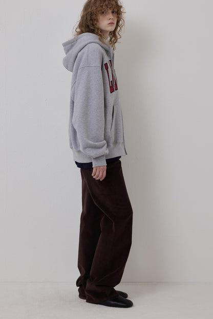 LONELY/LOVELY FLUFF HOODIE ZIP-UP GRAY