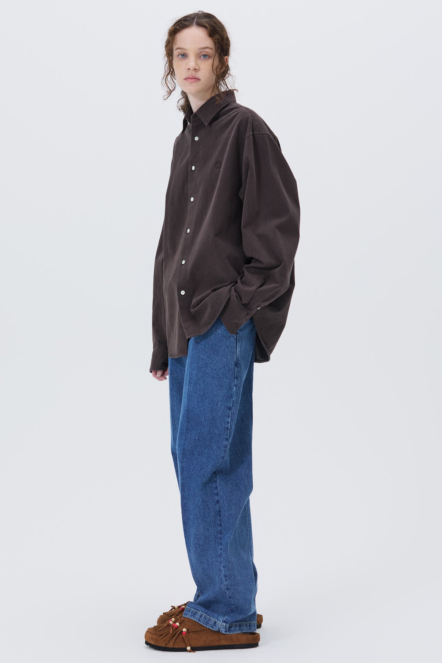 WASHED OXFORD SHIRT BROWN