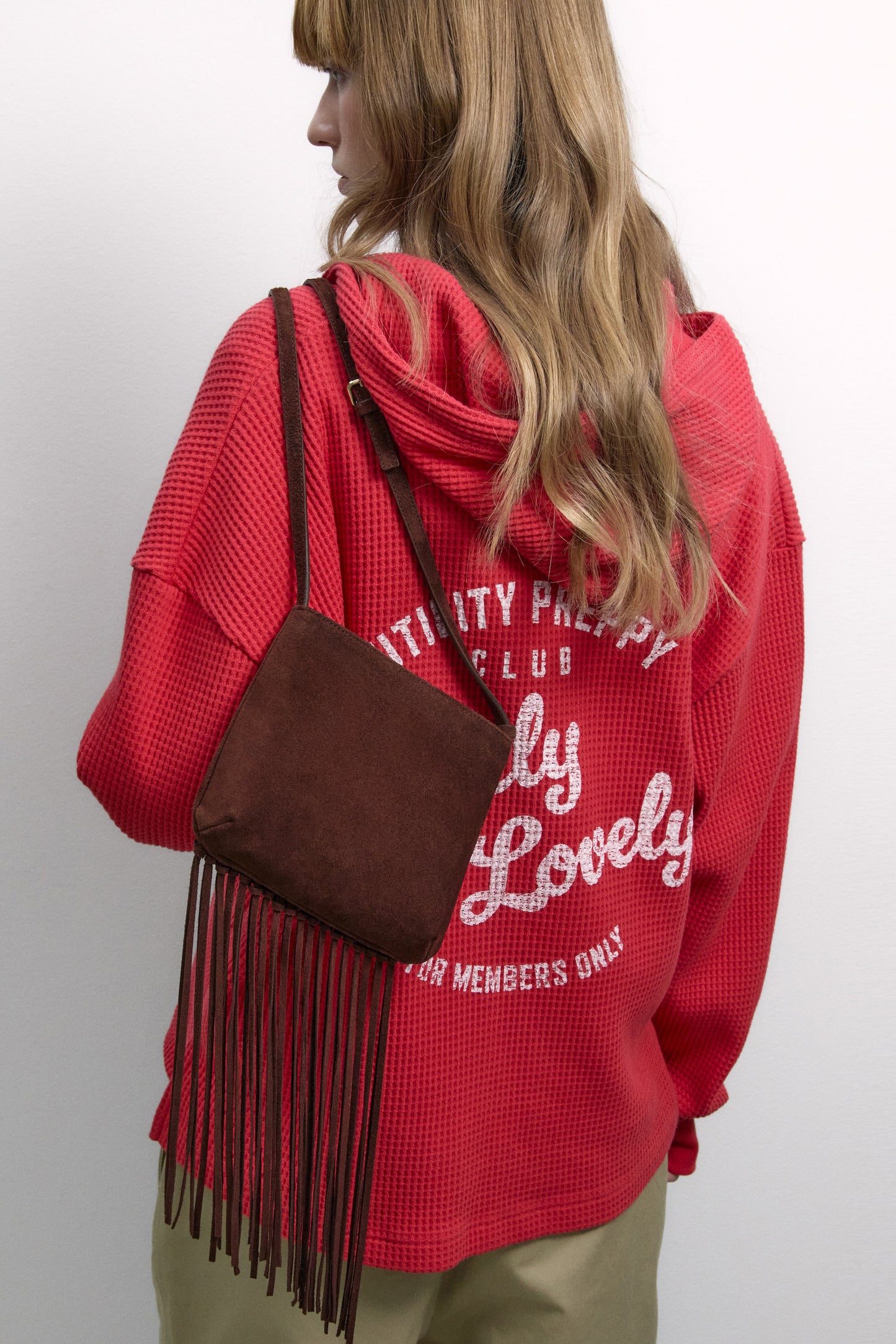 UTILITY PREPPY WAFFLE HOODIE RED