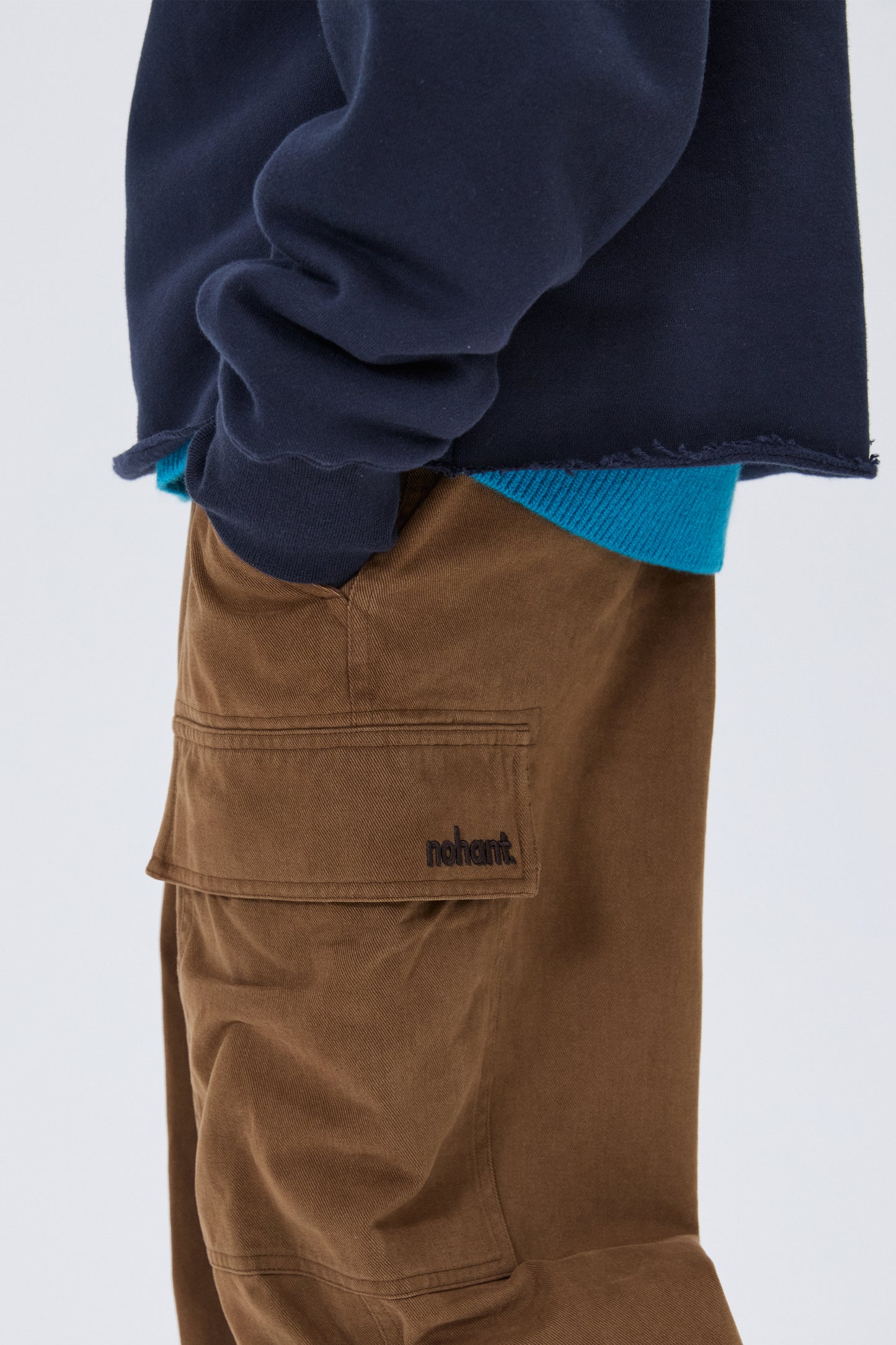 LONELY/LOVELY FLUFF CUT OFF HOODIE NAVY