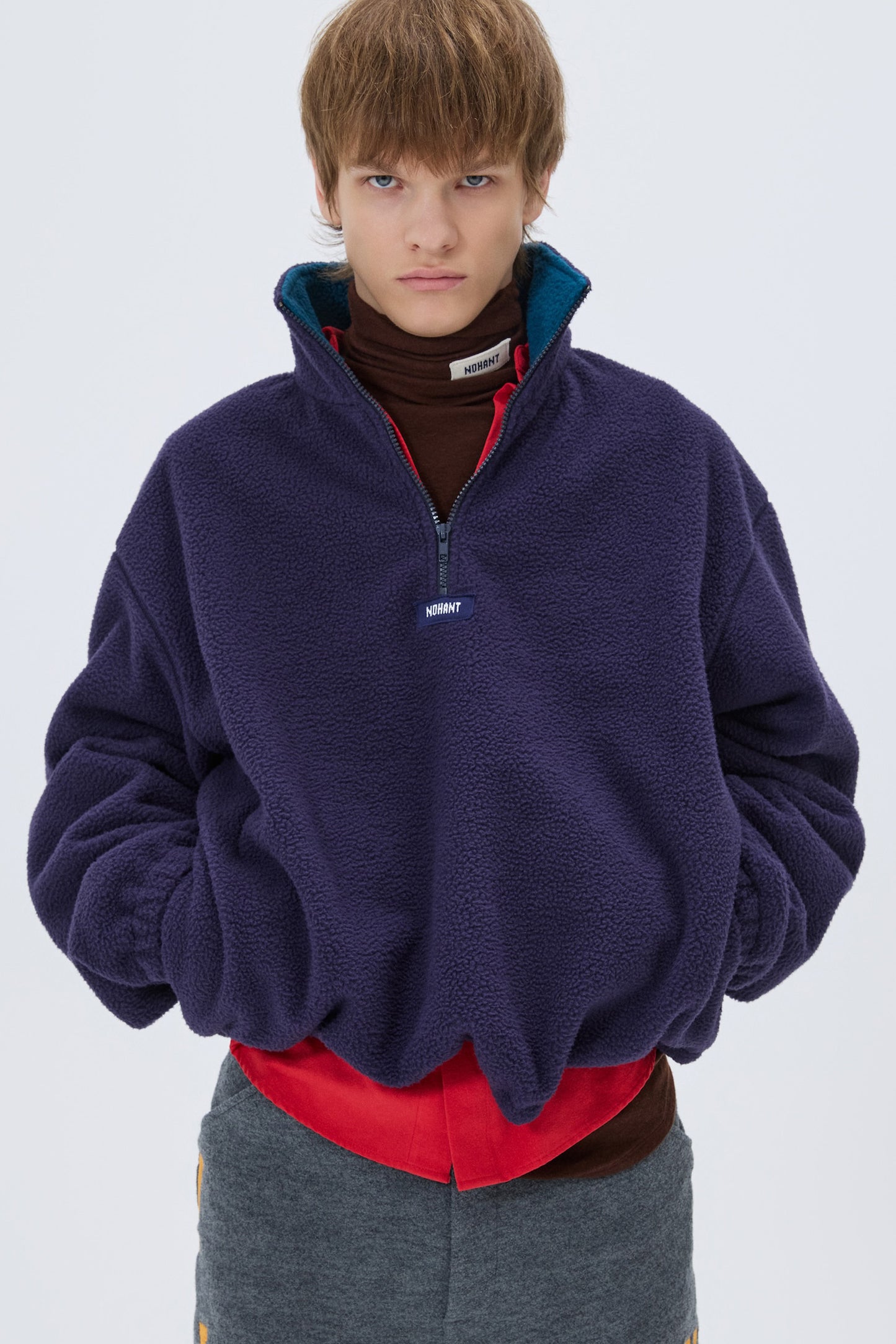 COLOR BLOCK HALF-ZIP FLEECE NAVY