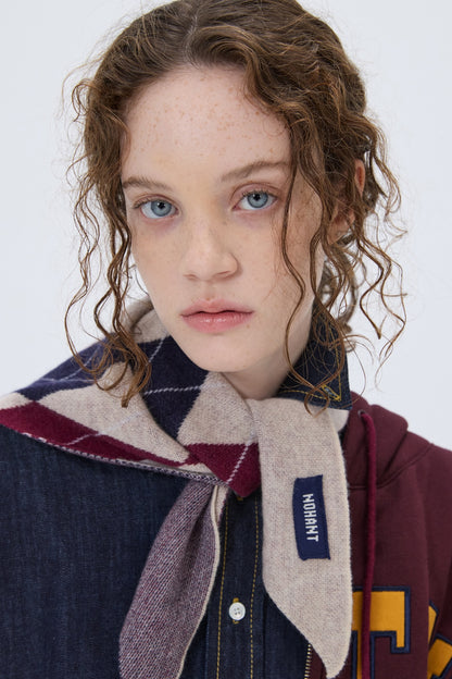 ARGYLE PREPPY MINI SCARF BEIGE