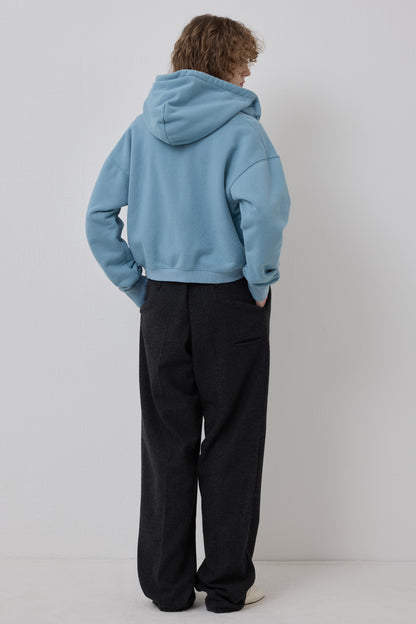LONELY/LOVELY CROP HOODIE ZIP-UP SKY BLUE