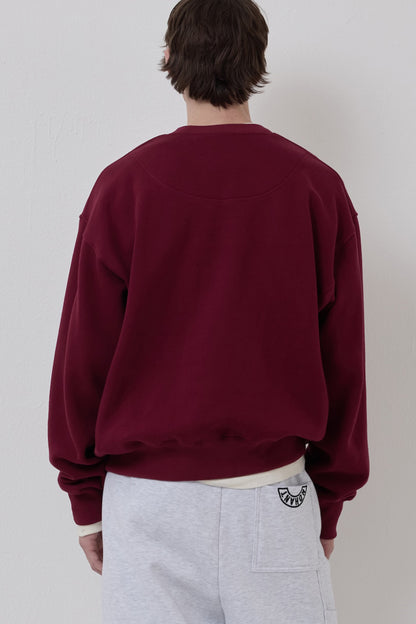 LONELY/LOVELY CRACK SWEATSHIRT BURGUNDY
