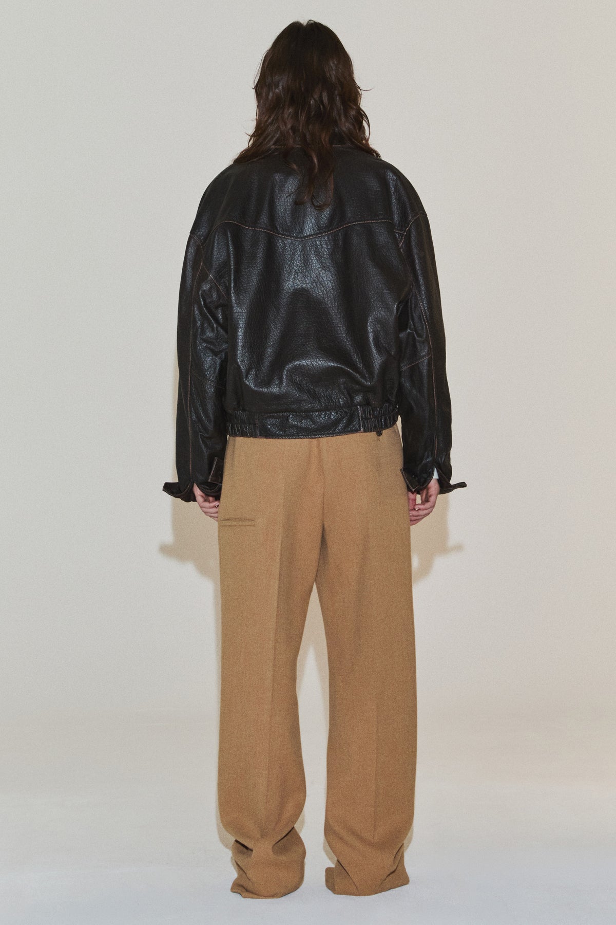[PREVIEW]WORN LEATHER JACKET BROWN