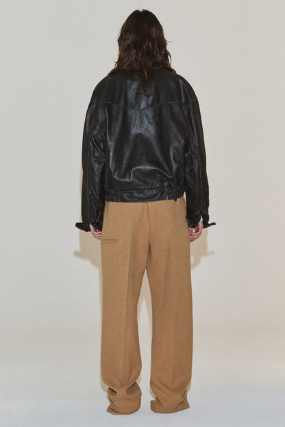 [PREVIEW]WORN LEATHER JACKET BROWN