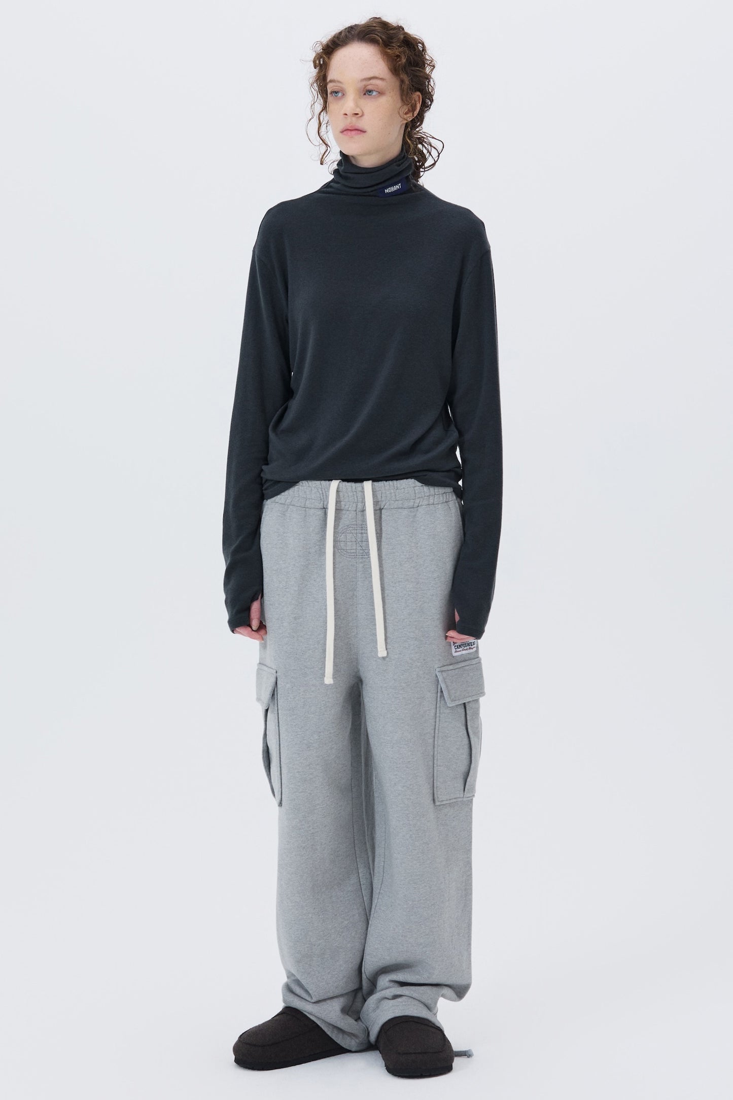 SOFT TURTLENECK T-SHIRT CHARCOAL