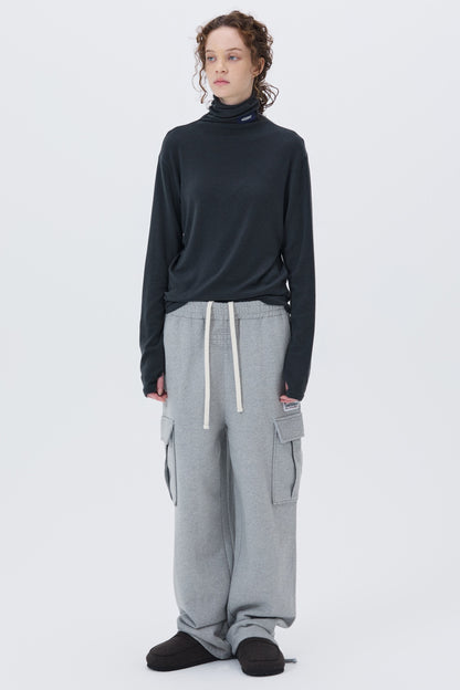 SOFT TURTLENECK T-SHIRT CHARCOAL
