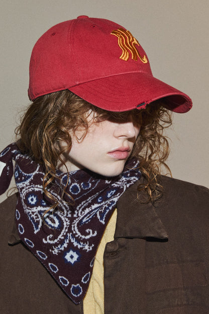 WAVE CITY NYC WASHED BALL CAP RED