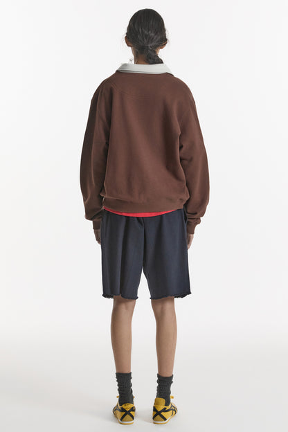 CLASSIC V-NECK SWEATSHIRT BROWN